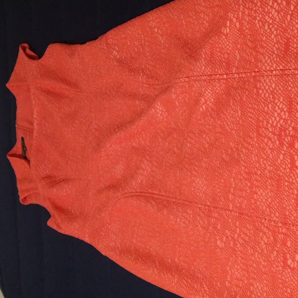 Jones New York dress size 14 knee length, short sleeves tangerine color.